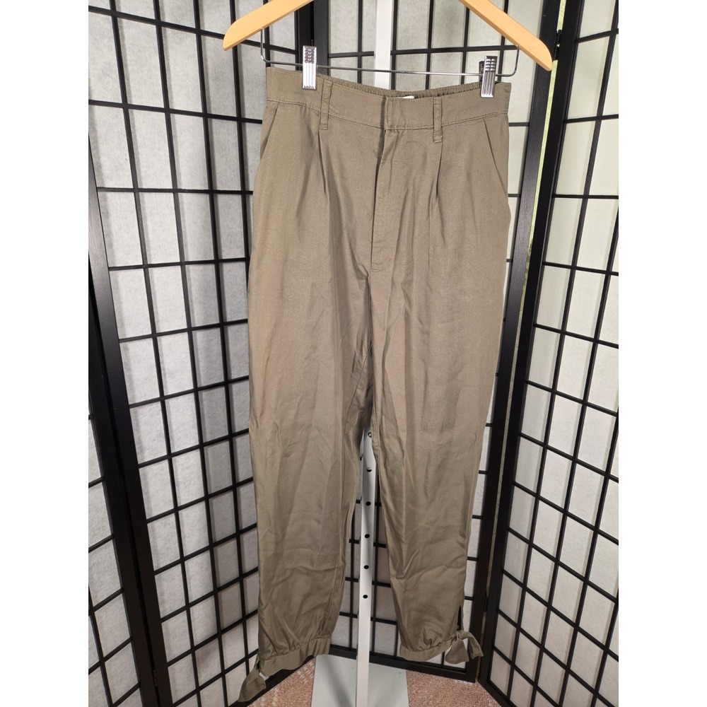 Abercrombie & Fitch olive green tie Ankle Pants Womens S Minimalist Teachercore‎